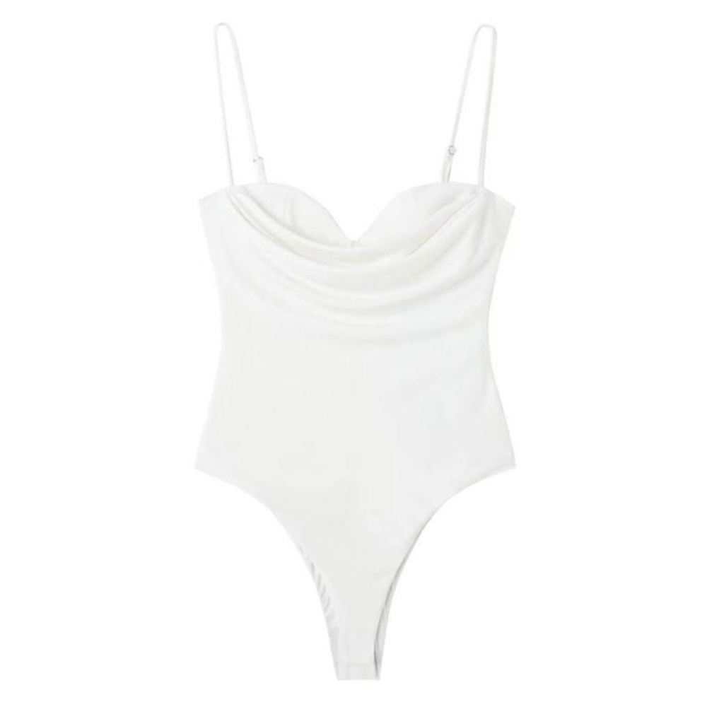 ZARA Sweetheart Cowl Bodysuit New